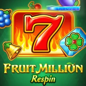 Fruit Million Respin slot machine interface na may mga prutas at wild symbols